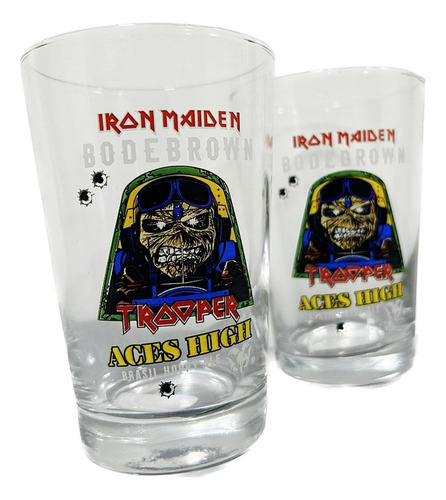 2 Copos Aces High Original Iron Maiden Eddie Kit 350ml Cada