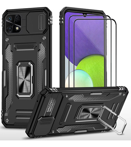 Funda Uso Rudo Cámara Para Redmi 10c/poco C40 Carcasa+mica Negro Redmi 10c/xiaomi Poco C40