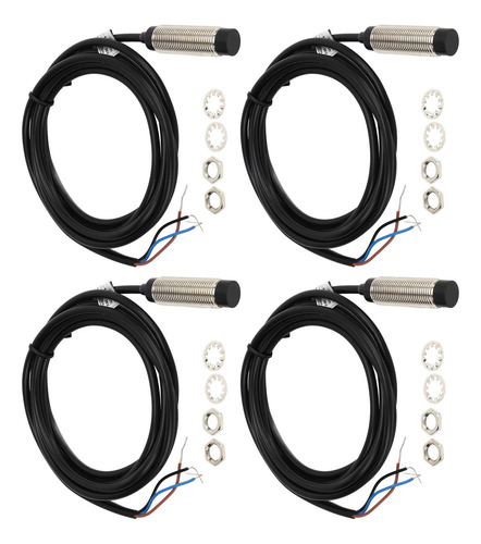 Juego De 4 Sondas Inductivas De Proximidad De 12 Mm, Npn, 3