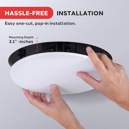 Bocinas Empotrables 6.5 Pulgadas para Techo o Pared Pyle 2 vias Sistema de Sonido de Alta Calidad Midbass Tweeter Polímero Potencia de 200W Blanco