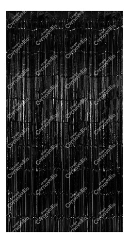 Xing 2 Cortinas Papel Metálico Negro Decoración Fiesta