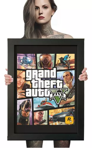 Oblee Marketplace  Quadro Decorativo Poster Grand Theft Auto V Gta 5 Mapa  Game Tamanho 30x42cm