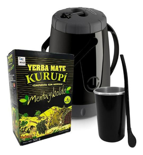 Kit Tereré Garrafa Térmica 2,5l + Cuia E Bomba + Erva Kurupi