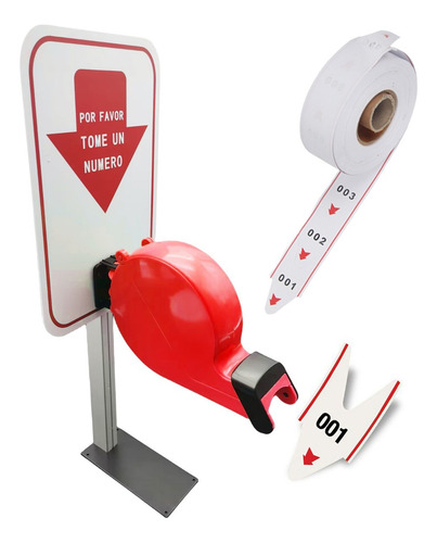 Koqicall K-T-S-000-999 dispensador de numeros con rollo rojo