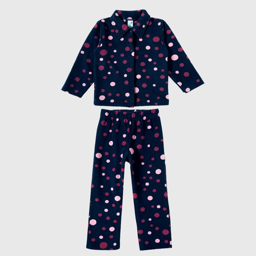 Pijama Longo Soft Tip Top Casaco E Calça Poá Feminino