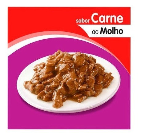 Imagem 3 de 3 de Ração Úmida Sache Whiskas 7+ Carne Ao Molho Gatos Senior 85g
