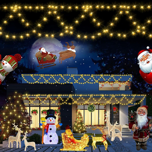 Decoración De Navidad 380 Led Exterior Leaches De Navidad Ex