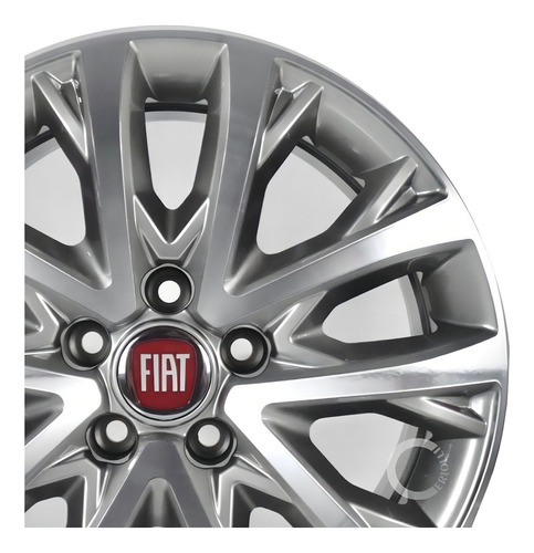 Jogo De Roda Fiat Toro Aro 18 5x110 2020 + Bicos P/ Sensor Cor Preto Diamante S34