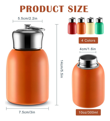 Mifoci 4 Piezas Mini Botella De Agua De Acero Inoxidable De