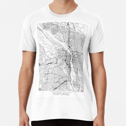 Remera Mapa De Portland Mínimo Algodon Premium