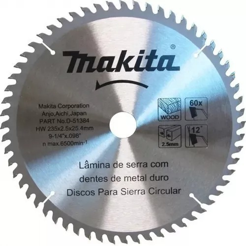Disco Sierra Circular Makita D-51384 9'' 235mm 60dt Madera