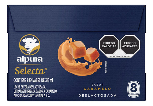 Alpura Leche Selecta Sabor Caramelo 8 Pack 315ml