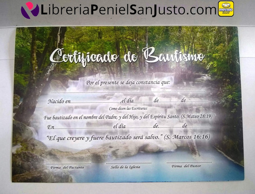 Imagen 7 de 9 de Certificados De Bautismo - Pack X 20 Unidades