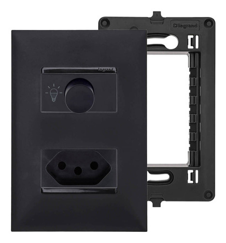 Dimmer Pial Plus+ Preto Com Tomada 10a Suporte 4x2 Legrand