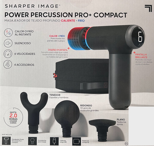 Masajeador De Tejido Profundo Sharper Image Con Calor Y Frío Negro
