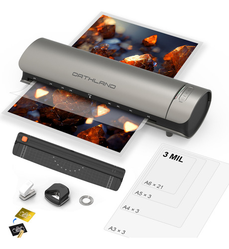 Plastificadora Laminadora 13 Polegadas Térmica Frio E Foil Compatível Com Carta A4, Ofício, Legal, Tabloide, A3, 30 Micas Incluídas Para Uso Em Escritório E Casa