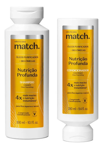 Kit Match Nutrição Profunda( Shampoo Condicionador E Leave-i