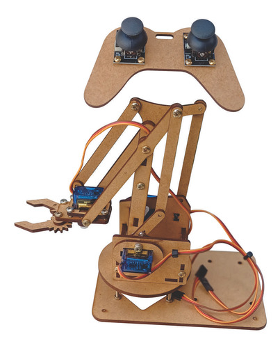 Braço Robótico Mdf Para Arduino + Parafusos + Base Controle