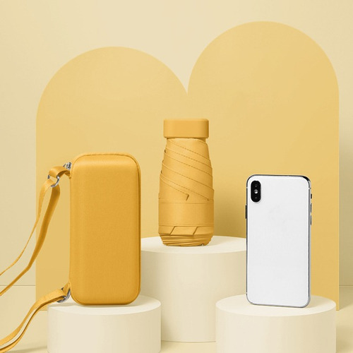 Funda Guarda-chuva Mini De Bolso Portátil Anti-uv 50 Cor Beg