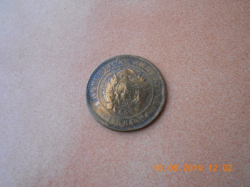 Moneda Antigua De Argentina - 1 Centavo - Cobre - 1884 