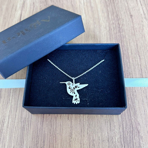 Imagen 8 de 10 de Collar De Colibrí De Plata 925 Con Flores Agálea Mujer 45 Cm