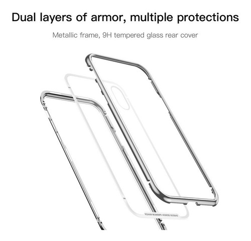 Funda Magnetica Baseus iPhone X/xs Silver