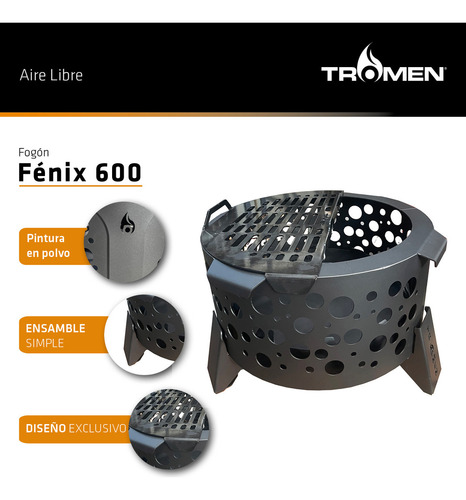 Tromen Fogon Fénix 600 Fogonero Portatil Brasero