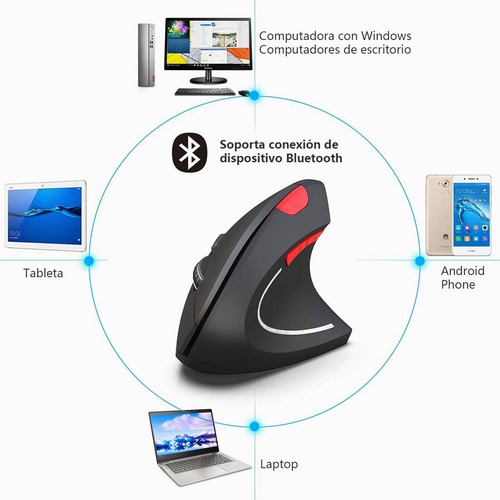 Imagen 4 de 6 de Mouse Gamer Vertical, Ergonómico E Inalámbrico Ratones