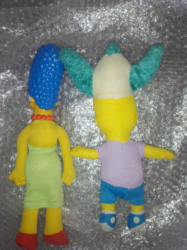 Muñecos De Peluche De Los Simpson Bart Y Marge (Usado)