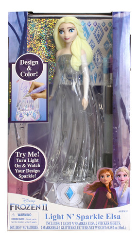 Muñeca De Disney Frozen 2: Elsa Con Luz De Plástico Y