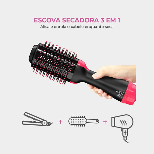 Cepillo Secador Pelo Un Paso 1000w Alisa