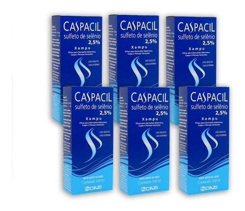 Caspacil Anticaspa 100ml - Kit 6 Unidades - Caspa Seborréia