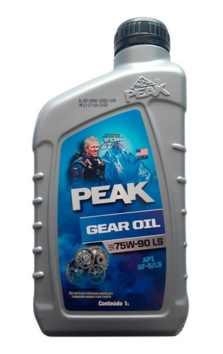 Óleo De Cambio Peak Gear Oil Synthetic 75w90 Api Gl-5/ls 1l