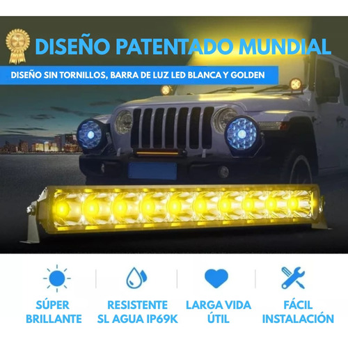 Barra Led Aurora D6 Ultra Spot Doble Color 12 Pul Atv Can Am