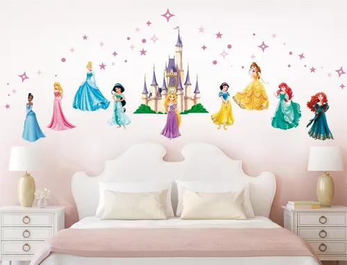 Vinil Decorativo Princesas Y Castillo Stickers Para Muro