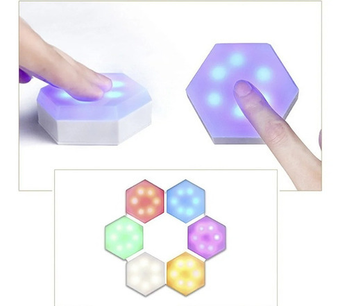 Luminária Quântica Hexagonal Led Rgb Ida Controle Remoto