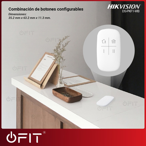Imagen 5 de 11 de Control Remoto Inalambrico Hikvision Alarmas Axpro 4 Botones