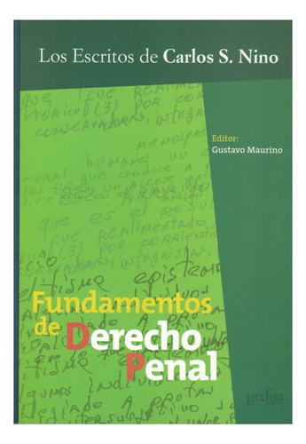 Fundamentos De Derecho Penal - Nino Carlos (libro) - Nuevo