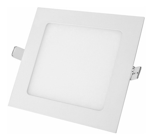 Plafon Panel Led 12w Cuadrado Aplique Luz Fría Embutir 220v