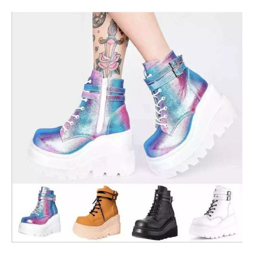 Botines De Tacón Alto Y Tacón Grueso Para Mujer