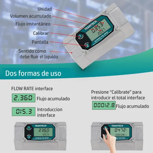 Caudalímetro Medidor Flujo 2'' Combustible Líquidos Químicos