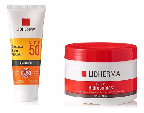 Kit Hidrosomas + Protector Solar Uva Plus Spf 50+ Lidherma 