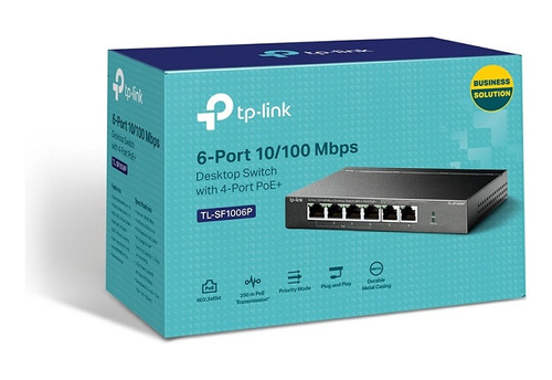 Switch Tp-link Tl-sf1006p 6 Puertos 10/100 Con 4 Poe