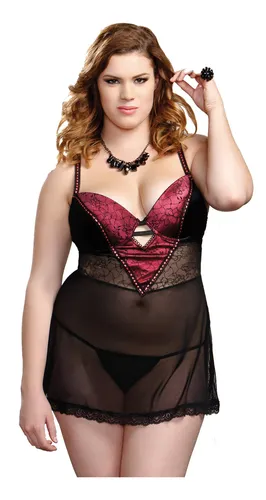 Icollection Plus-size De La Mujer De La Malla Y Encaje Overl