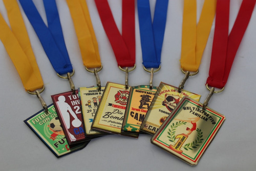 Imagen 3 de 10 de 100 Medallas Metal Lámina Resina Deportivas Premiación
