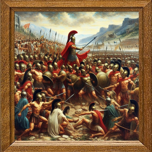 Cuadro Arte Digital Legión Espartana V3 50x50cm Pieza Única