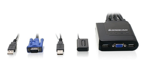 Conmutador Kvm + Cable Vga + 4 Puertos Usb Gcs24u  Iogear