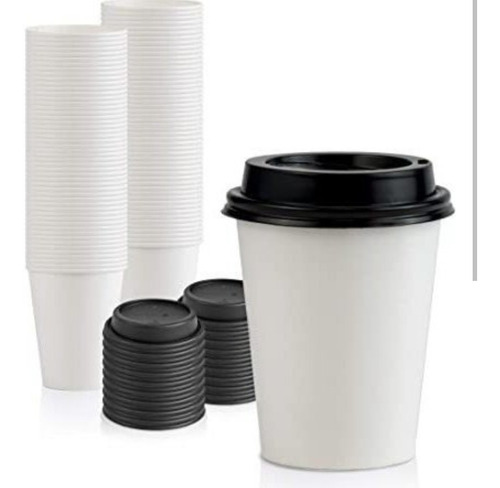 Vasos De Cartón Con Tapa Para Café Bebidas Calientes 4oz 25