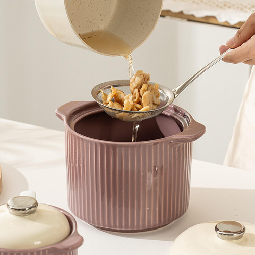 Tarro De Cerámica Para Yogur, Contenedor De Para Púrpura