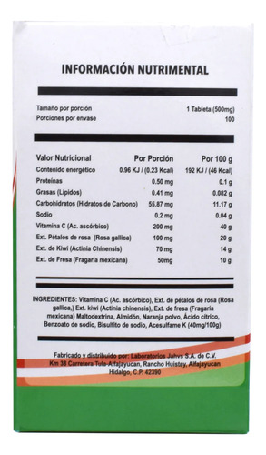 Vitamina C Jahvs - Tabletas En Frasco De Suplemento 90u Natural